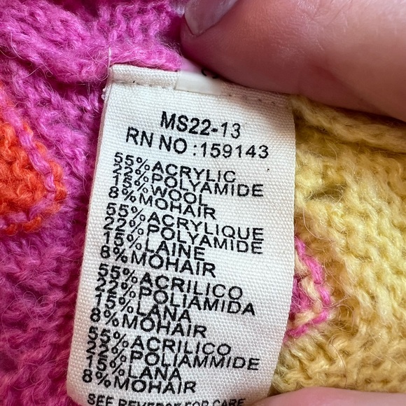 FRNCH Paris WOOL MOHAIR BLEND SLEEVELESS SWEATER SZ MED PASTEL SPRING SUMMER - Picture 3 of 5